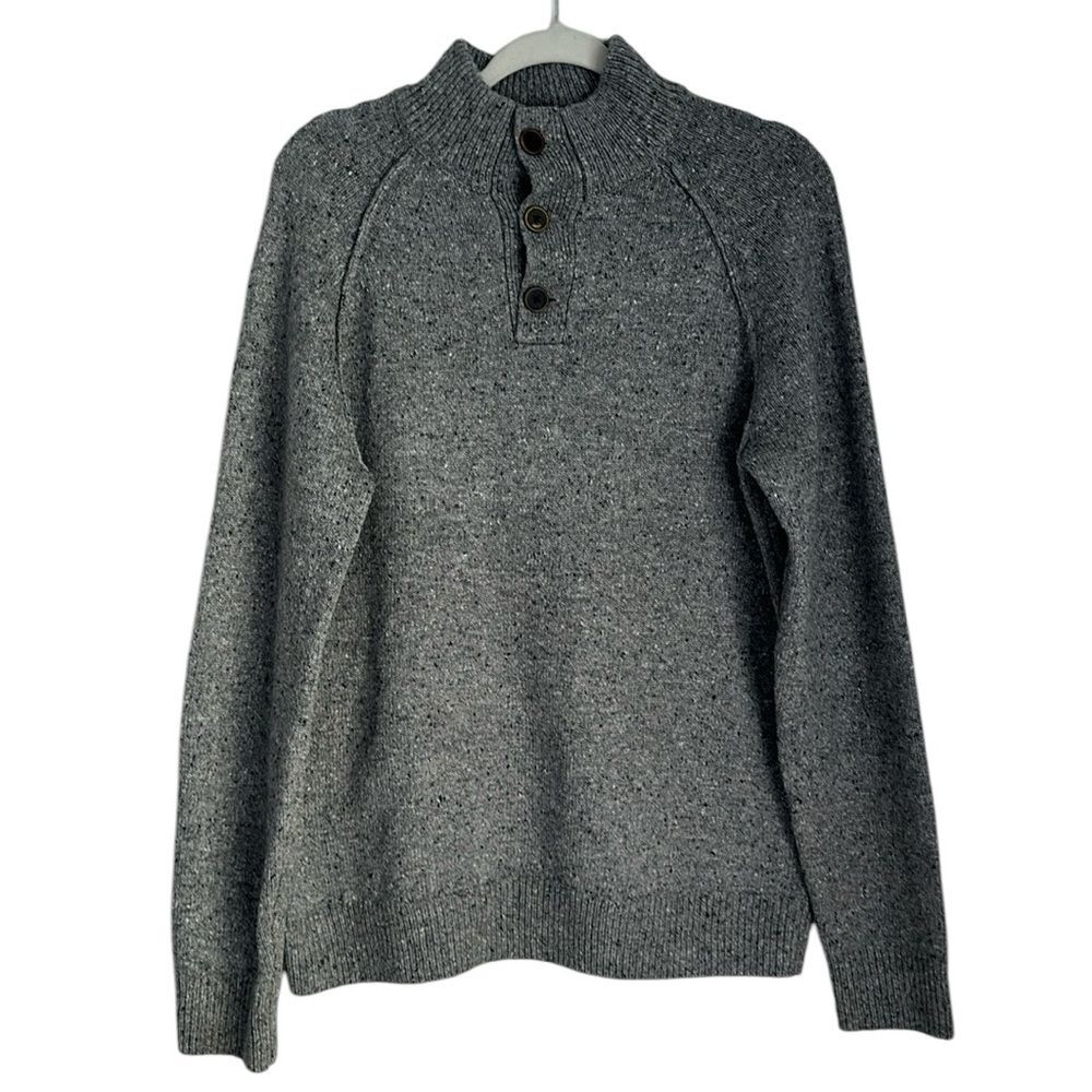 Rails Men's Harding Charcoal/Black Henley Pullover Long Sleeve Sweater Size M